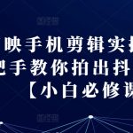 剪映手机剪辑实操班-手把手教你拍出抖音大片【小白必修课】