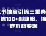 小红书独家引流三重奏，当天引流100+创业粉，流量爆炸不愁变现【揭秘