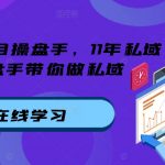 私域项目操盘手，11年私域TOP操盘手带你做私域