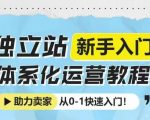 独立站新手入门体系化运营教程，助力独立站卖家从0-1快速入门!