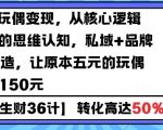 AIGC玩偶变现，从核心逻辑打开你的思维认知，私域+品牌IP的打造，让原本五元的玩偶溢价到150元