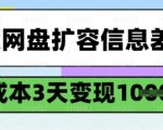 百度网盘扩容信息差项目，零成本，3天变现1k，详细实操流程